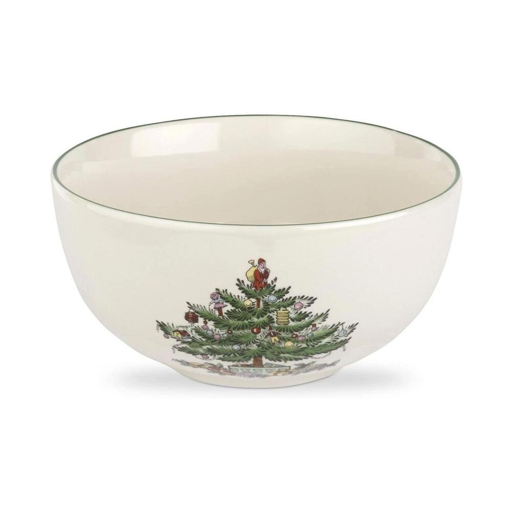 Spode Christmas Tree Santa 10" Large Round Serving Bowl w/Box Holiday Porcelain
